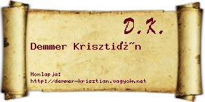 Demmer Krisztián névjegykártya